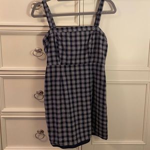 Navy Blue Plaid Dress
